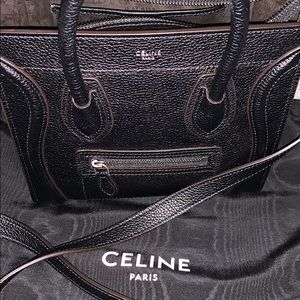 Celine NANO LUGGAGE BAG IN DRUMMED CALFSKIN